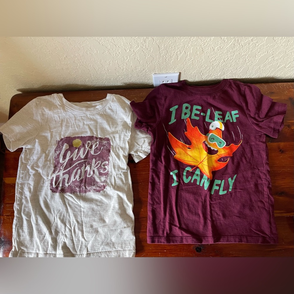 Cat & Jack And Old Navy Fall Thanksgiving Thankful T-Shirt Size 5T
